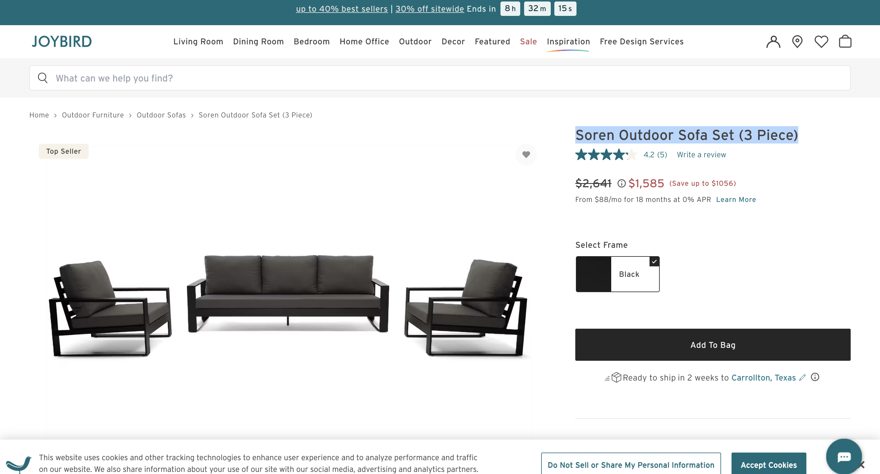 Retail price screenshot