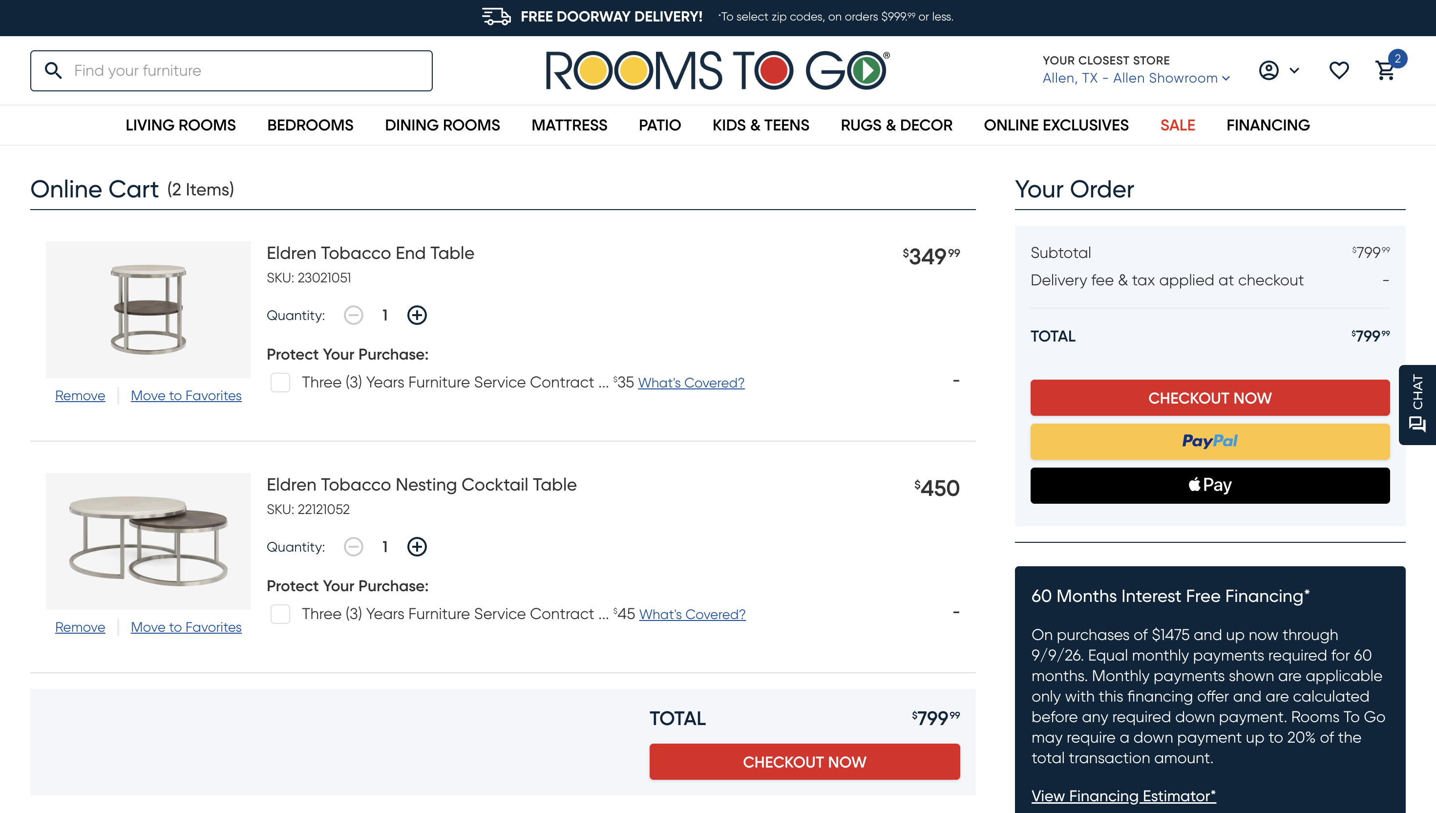 Retail price screenshot