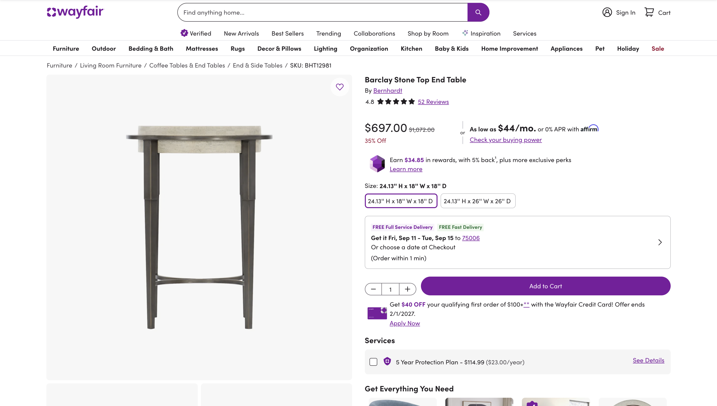 Retail price screenshot